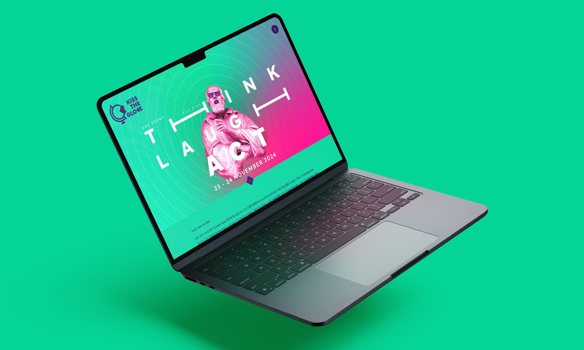 UX/UI Design, Webdesign für das Event Kiss the GLobe