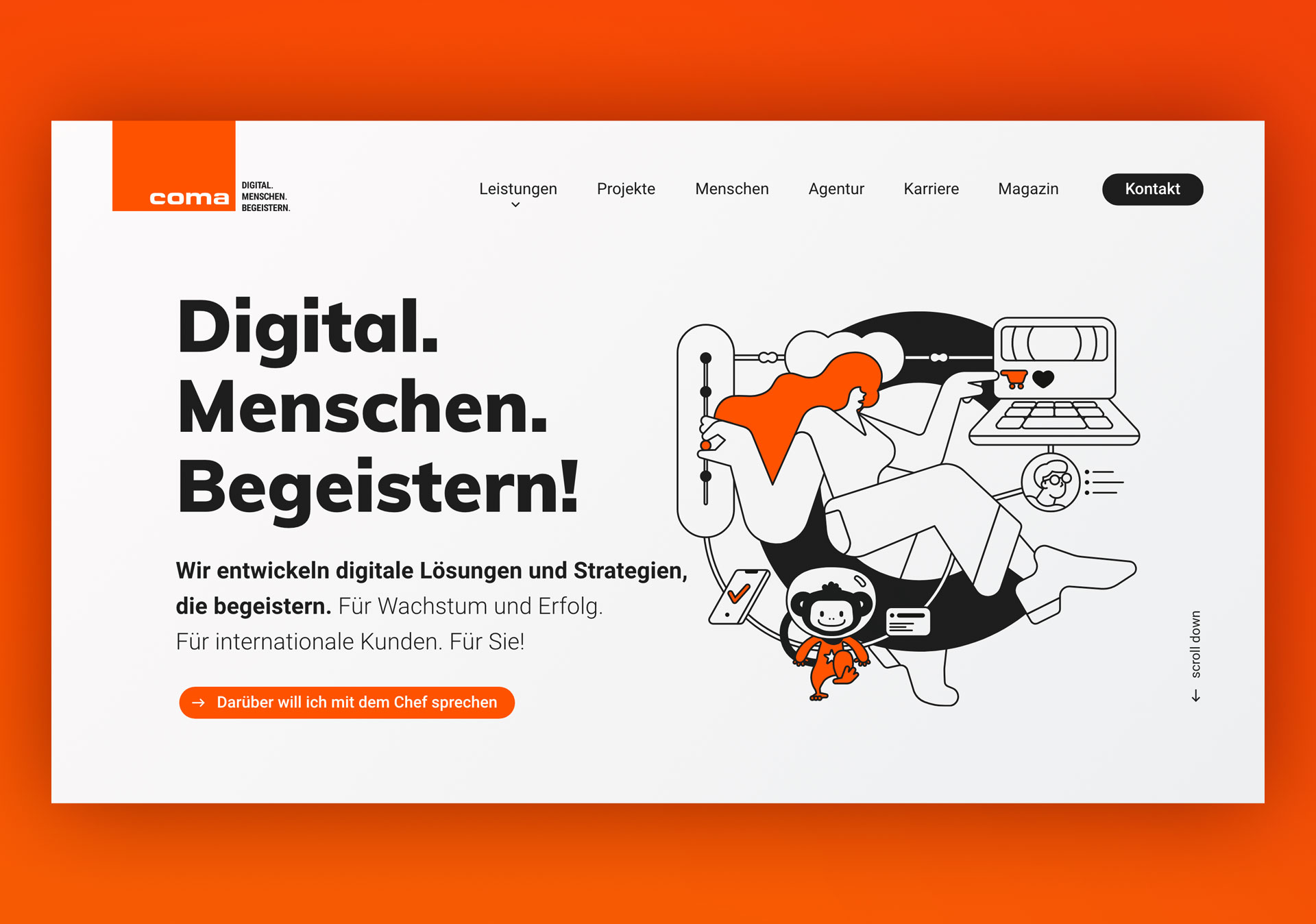 UI-Design, Webdesign, User-Interface-Design, für die coma.de, Digitalagentur, München (DE)