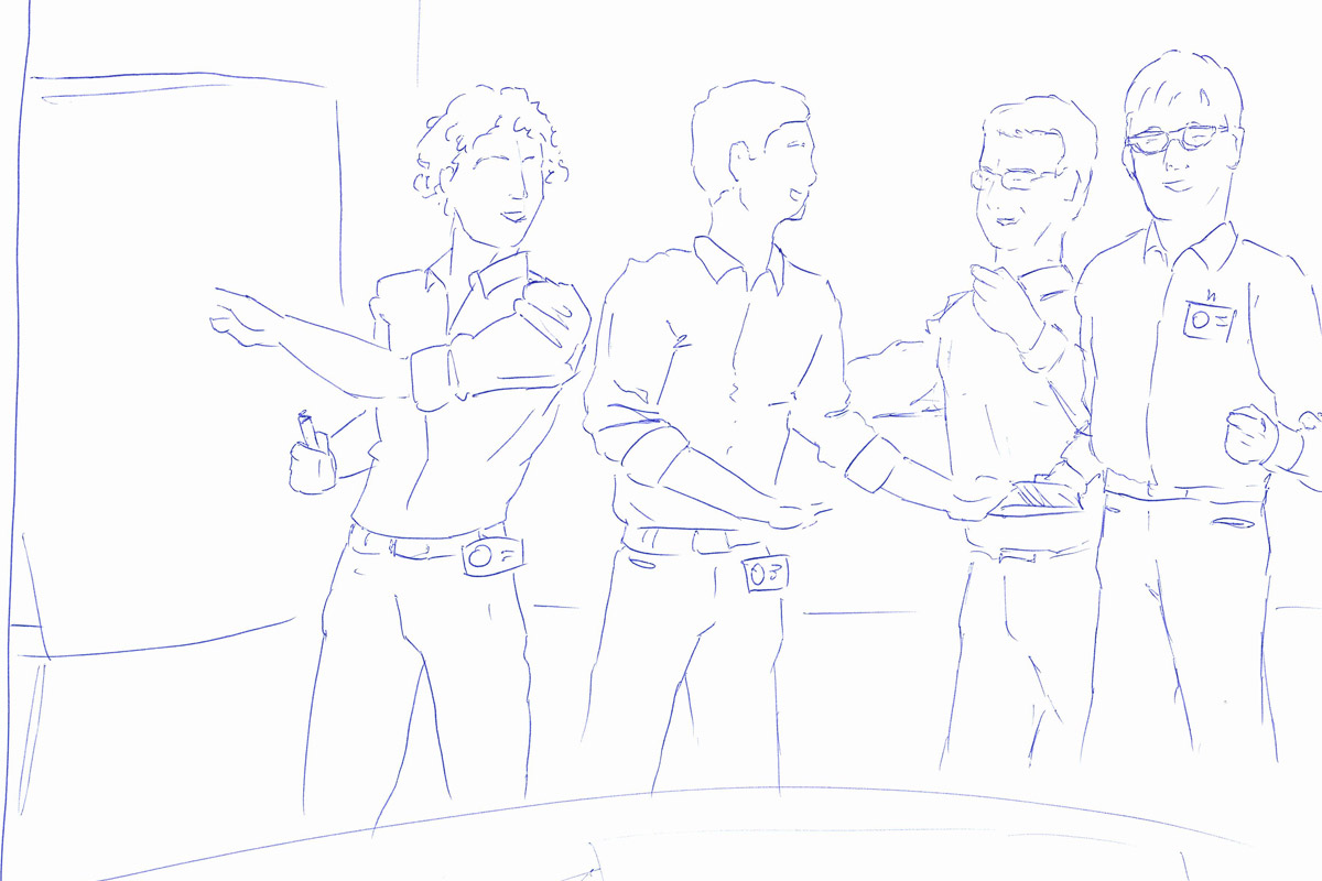 Konzept-Skizze, Imagebroschüre-Doppelseite